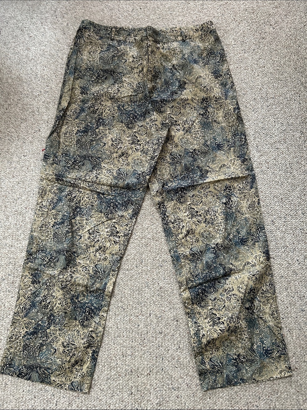 Peruvian Connction Patterned Casual Pants in Olive and Navy
